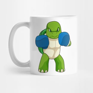 Turtle as Boxer with Boxing gloves Mug